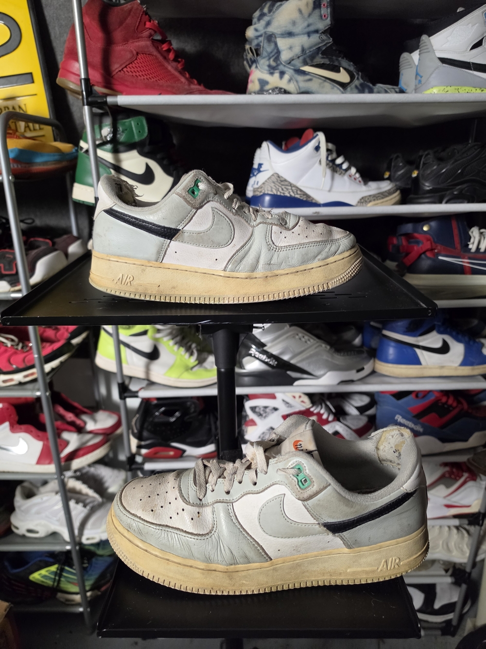 🔥 Well Worn! Nike Air Force 1 LV8 Men’s Size 9 Vintage Low-Top Light Gray/Black